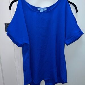 She + Sky royal blue top